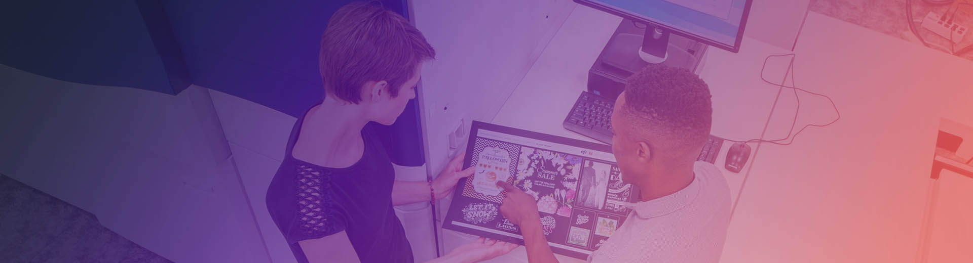 People reviewing a print test