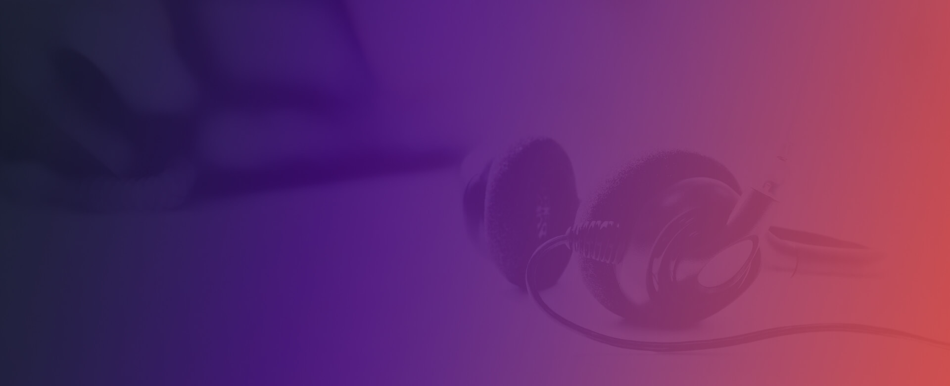 Close up image of headset on an office desk