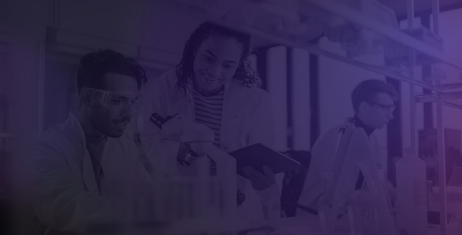 Medical testing and research lab with 2 people