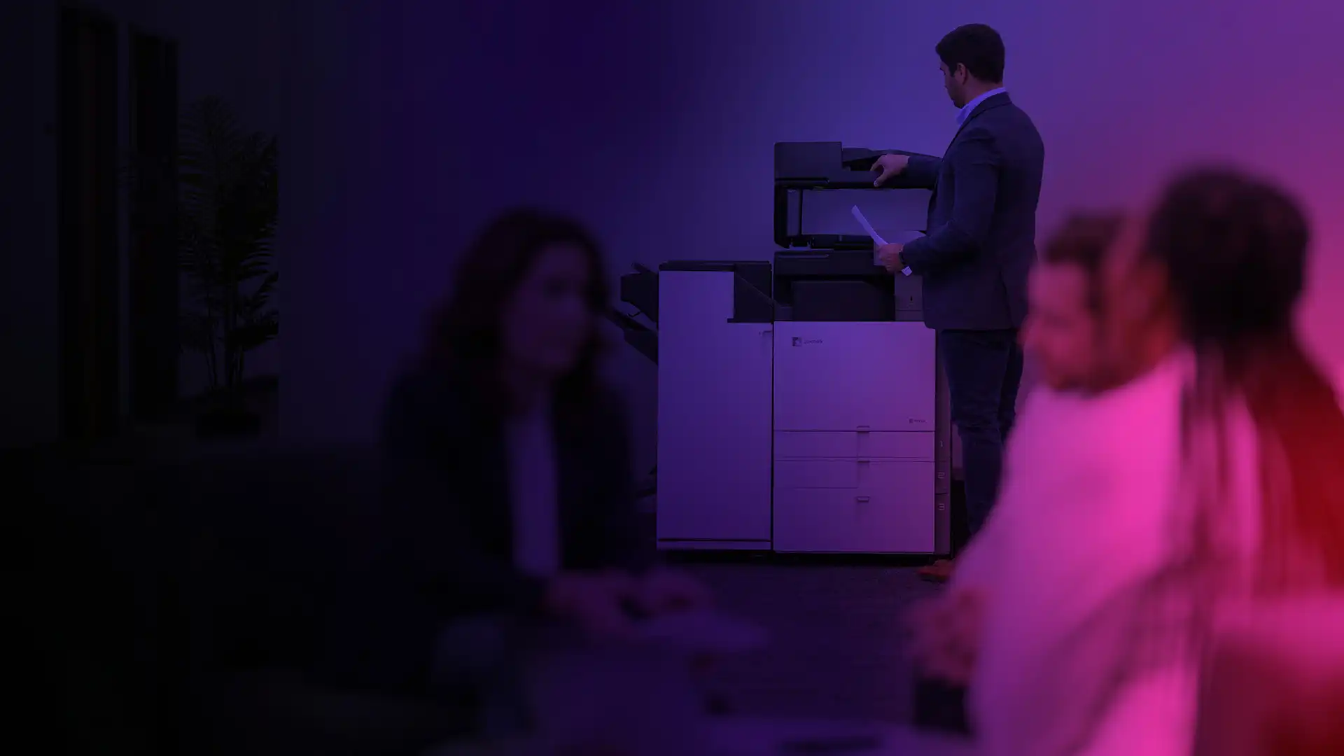 office environment with Xerox Lexmark CX96 Series device